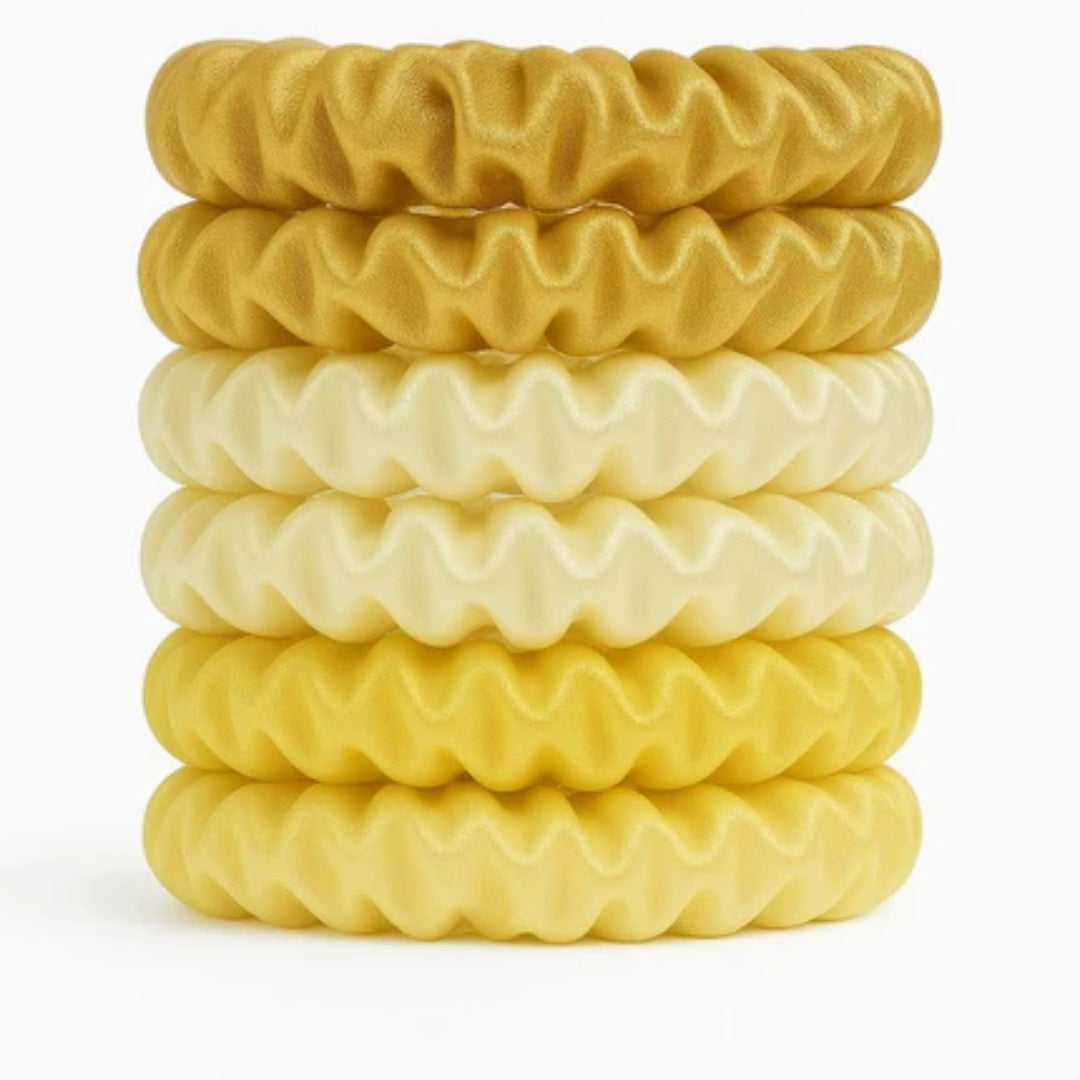 Pack 6 chouchous fins en soie de mûrier