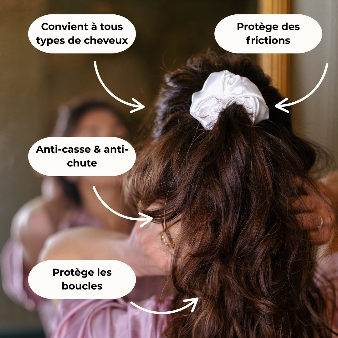 Chouchou en soie de mûrier Large 7 cm