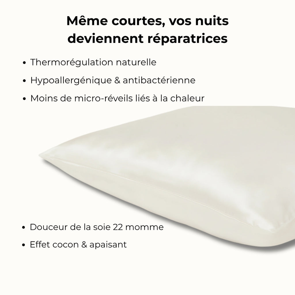 Taie d'oreiller en soie naturelle