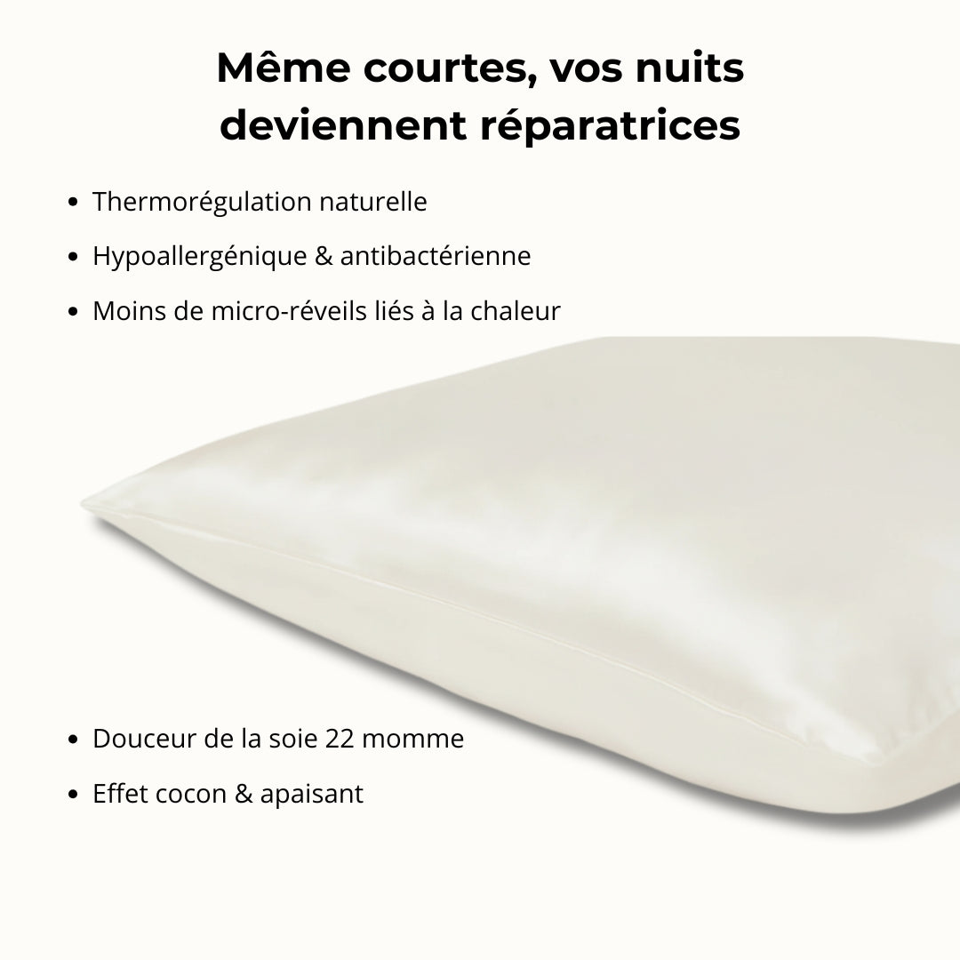 Taie d'oreiller en soie 22 momme